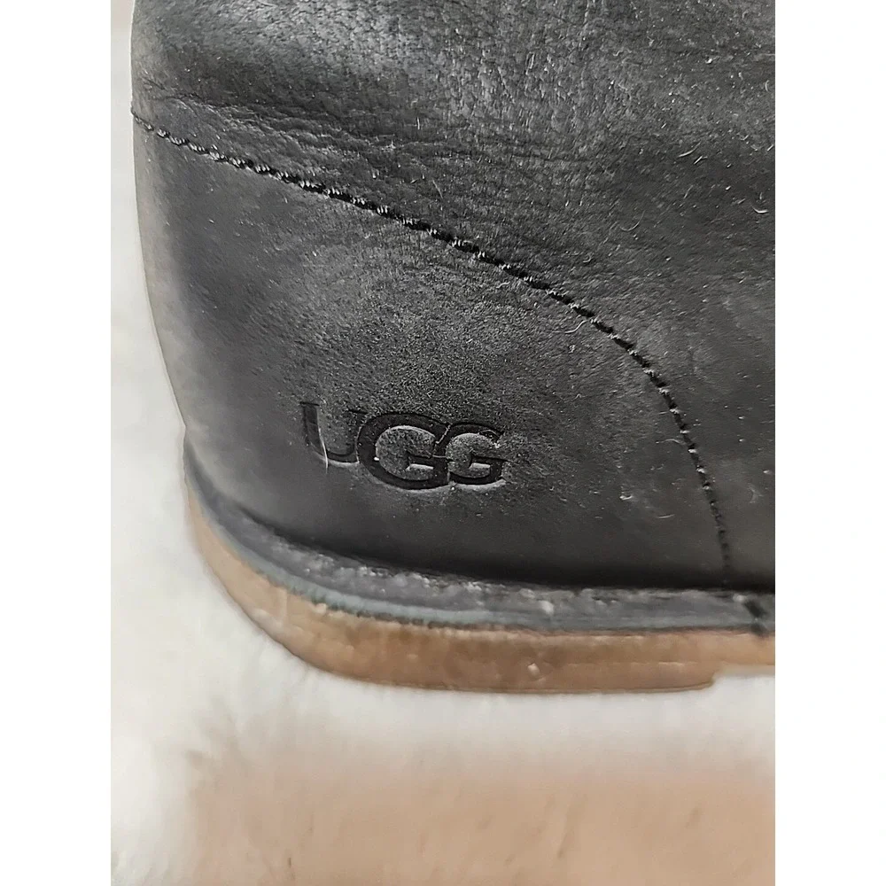 UGG Mens Biltmore Mid Waterproof Black Leather Chukka Boots Ankle 1106629